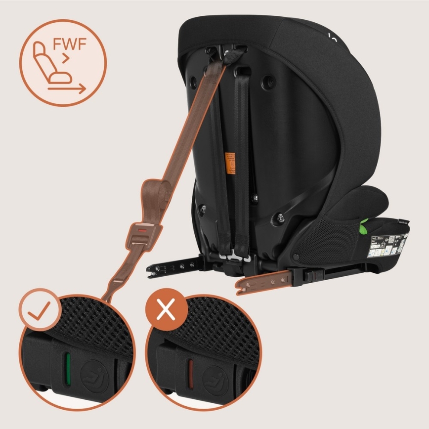 Lionelo - Autostol LEVI FIX i-Size 76-150 cm Black Carbon