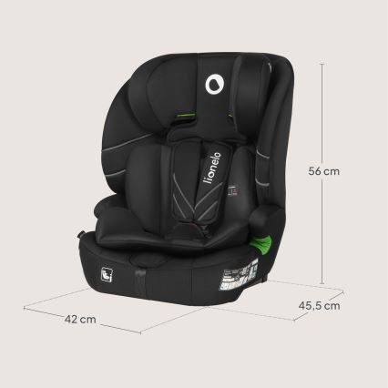 Lionelo - Autostol LEVI FIX i-Size 76-150 cm Black Carbon