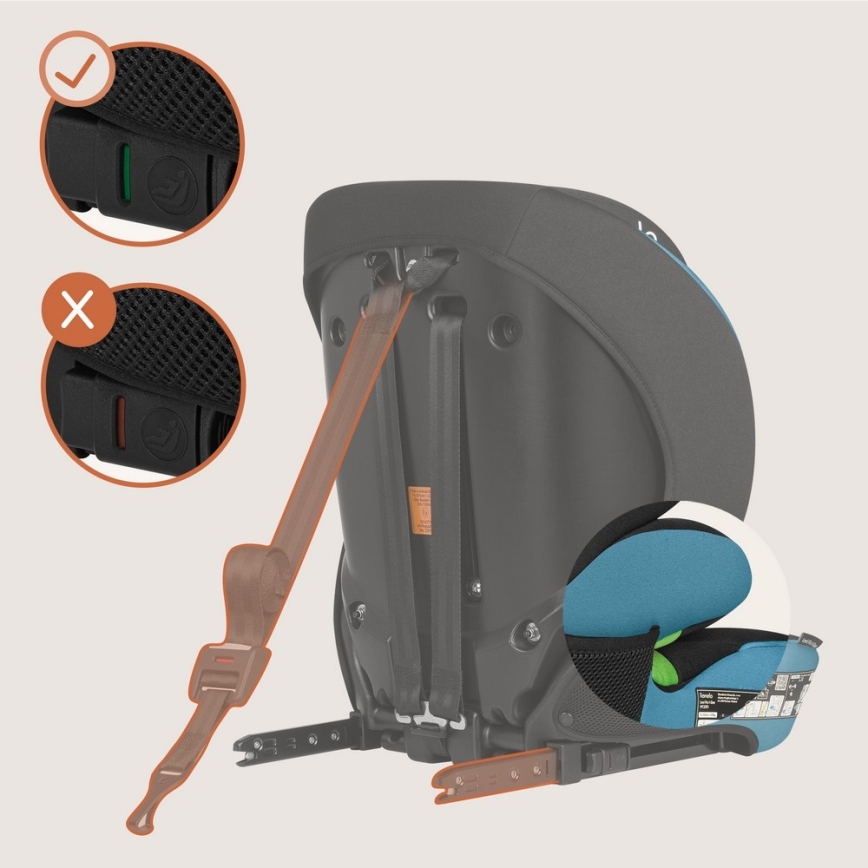 Lionelo - Autostol LEVI FIX i-Size 76-150 cm Cobaltblå