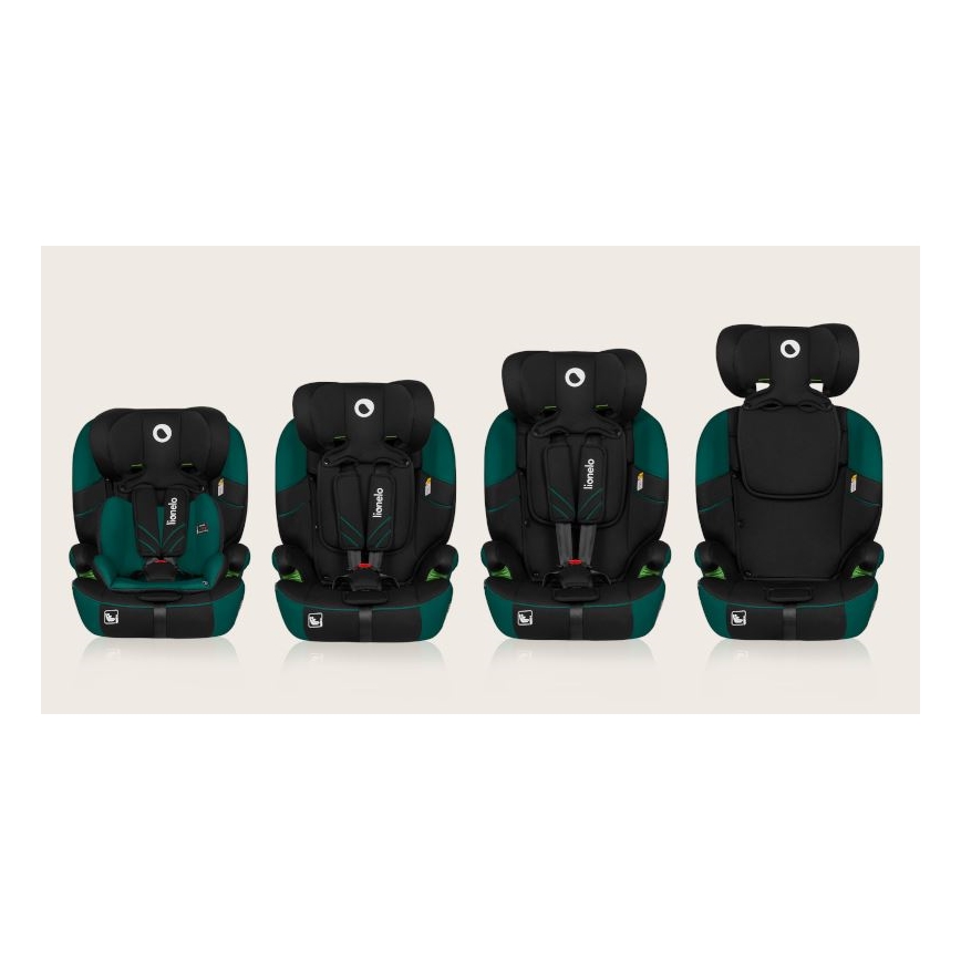 Lionelo - Autostol LEVI ONE i-Str. 76-150 cm sort/grøn