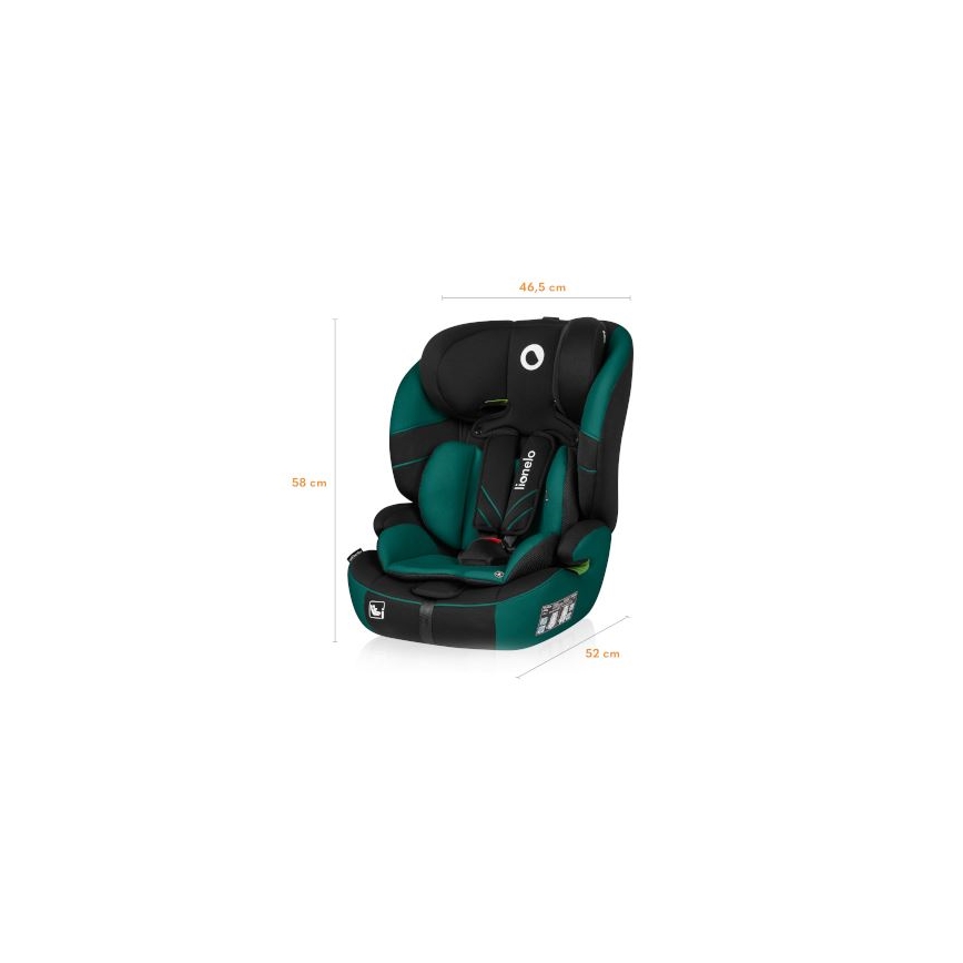 Lionelo - Autostol LEVI ONE i-Str. 76-150 cm sort/grøn
