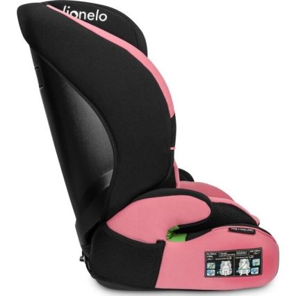 Lionelo - Autostol LEVI ONE i-Str. 76-150 cm sort/lyserød