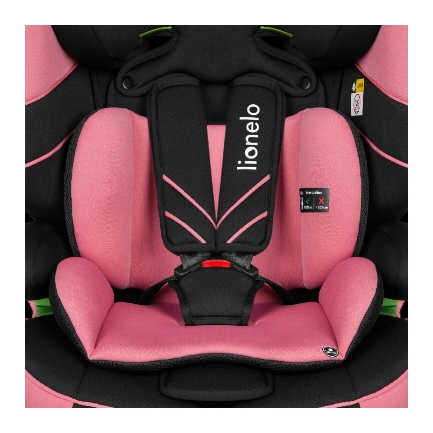 Lionelo - Autostol LEVI ONE i-Str. 76-150 cm sort/lyserød