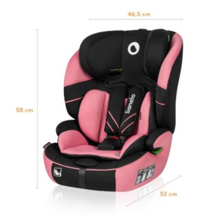 Lionelo - Autostol LEVI ONE i-Str. 76-150 cm sort/lyserød