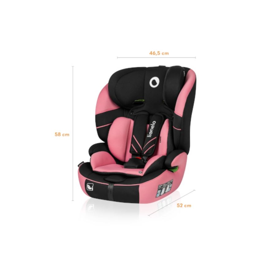 Lionelo - Autostol LEVI ONE i-Str. 76-150 cm sort/lyserød