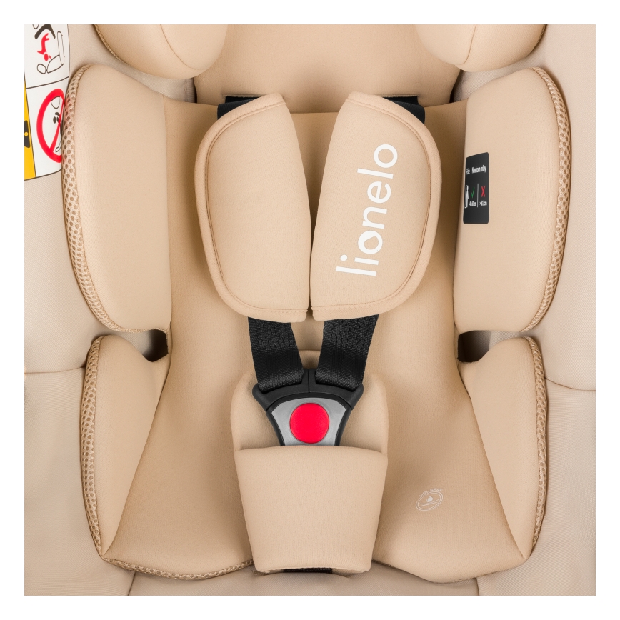 Lionelo - Autostol med base ASTRID SET i-Size 40-87 cm Beige Sand