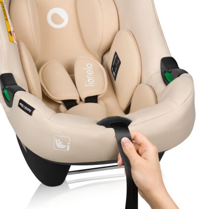 Lionelo - Autostol med base ASTRID SET i-Size 40-87 cm Beige Sand
