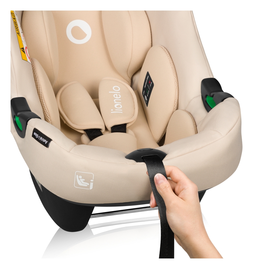 Lionelo - Autostol med base ASTRID SET i-Size 40-87 cm Beige Sand