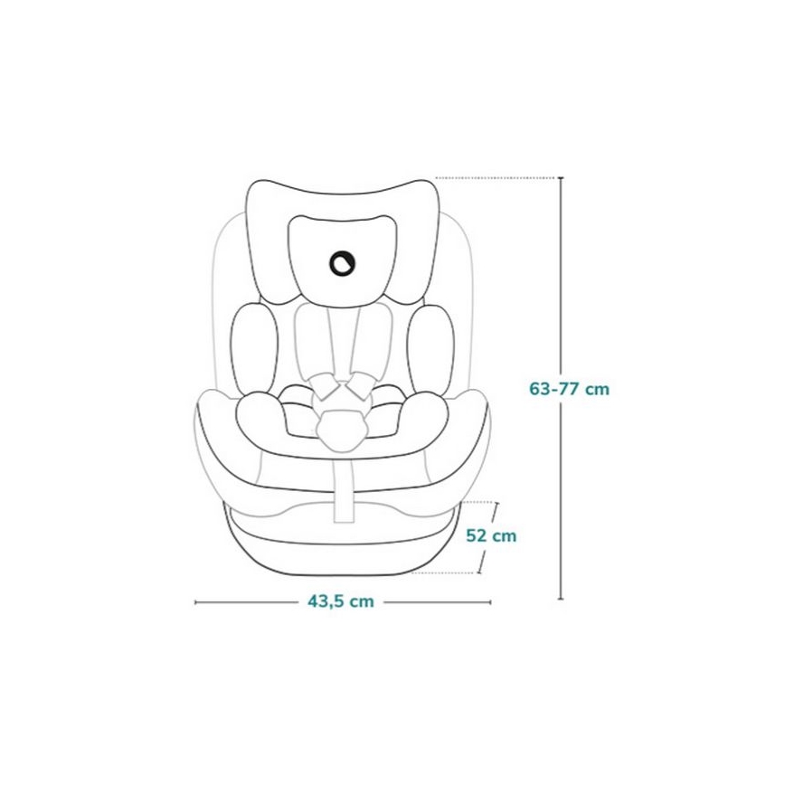 Lionelo - Autostol med drejbar base BASTIAAN ONE i-Size 40-150 cm Sort Carbon