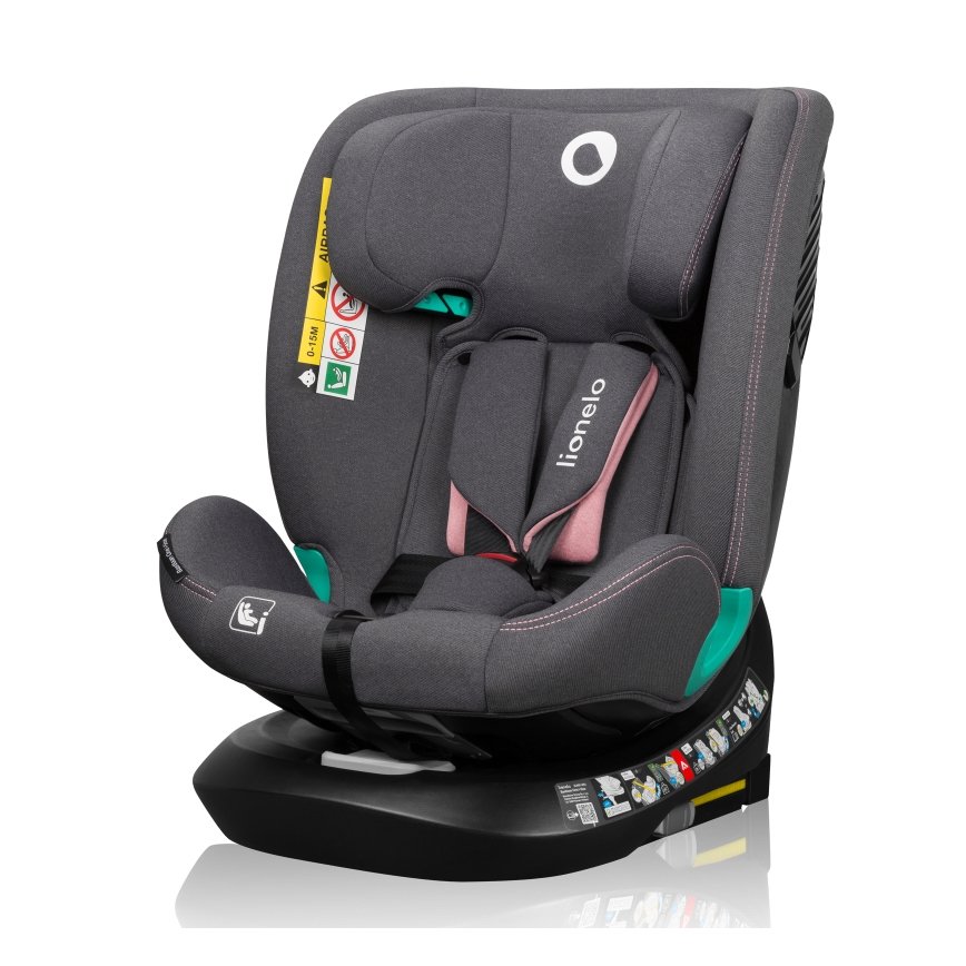 Lionelo - Autostol med drejbar base BASTIAAN ONE i-Size 40-150 cm Pink Rose