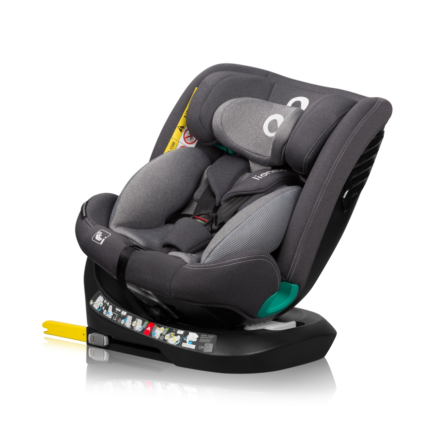 Lionelo - Bilstol med drejbar base BASTIAAN ONE i-Size 40-150 cm Grey Stone