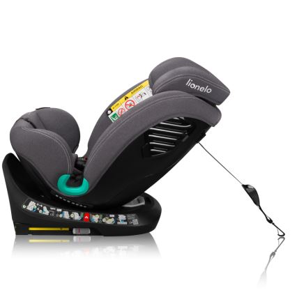 Lionelo - Bilstol med drejbar base BASTIAAN ONE i-Size 40-150 cm Grey Stone