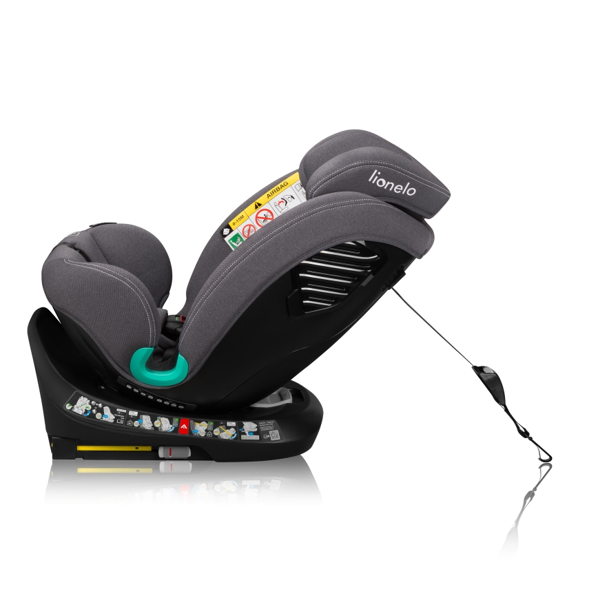 Lionelo - Bilstol med drejbar base BASTIAAN ONE i-Size 40-150 cm Grey Stone