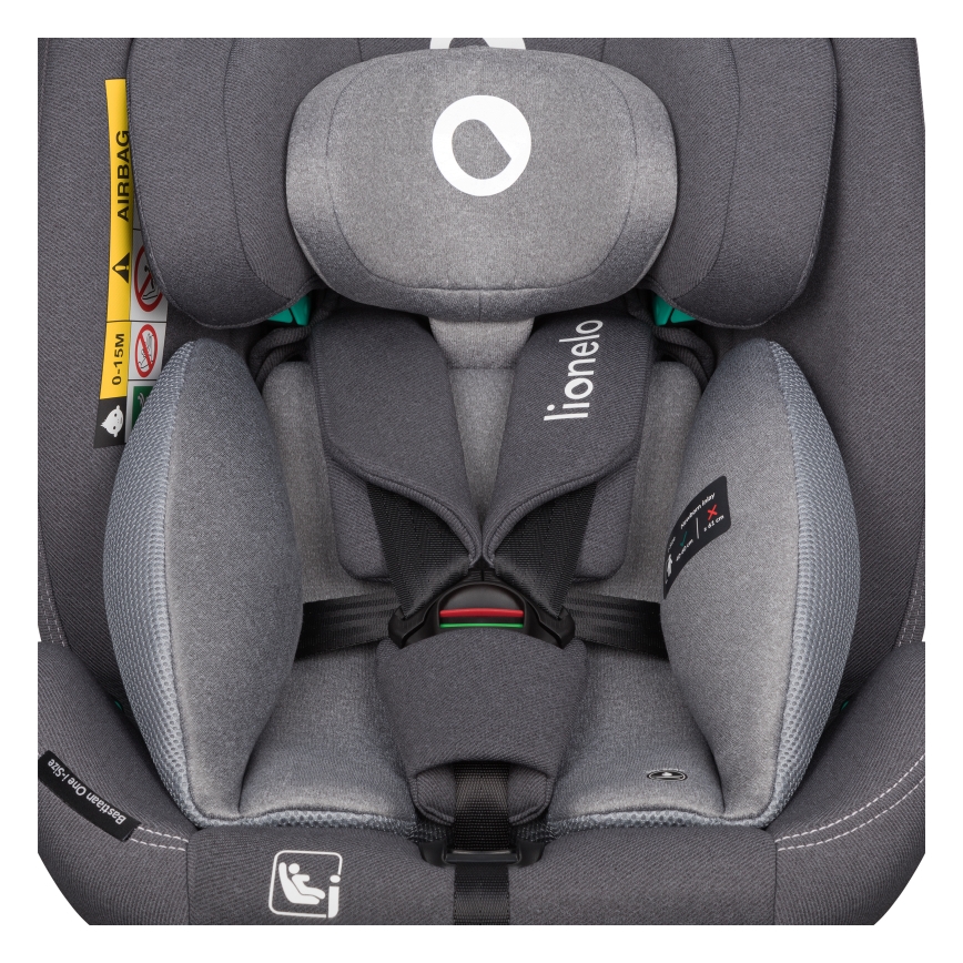 Lionelo - Bilstol med drejbar base BASTIAAN ONE i-Size 40-150 cm Grey Stone