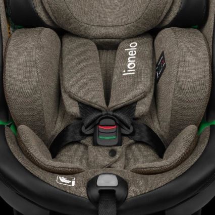 Lionelo - Autostol med base, drejelig HARMONY i-Size 40-150 cm sort/olivengrøn