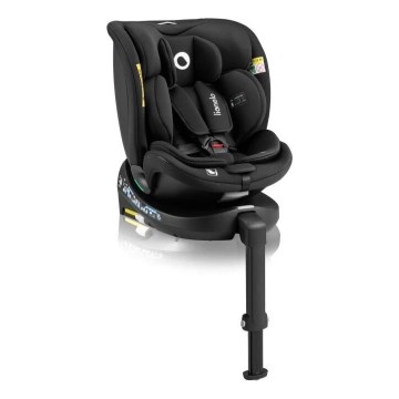 Lionelo - Autostol med base, drejelig NAVY i-Size 40-150 cm sort