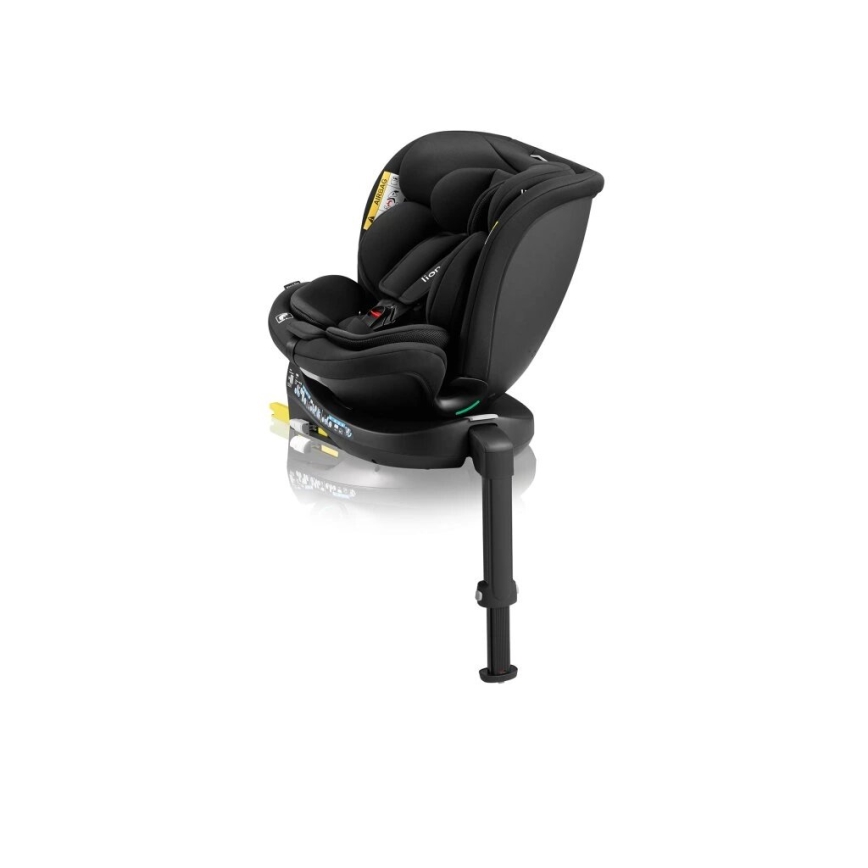 Lionelo - Autostol med base, drejelig NAVY i-Size 40-150 cm sort