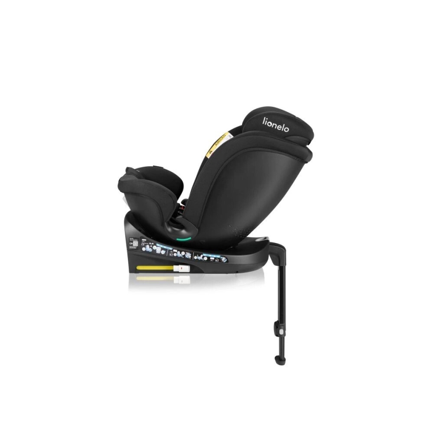 Lionelo - Autostol med base, drejelig NAVY i-Size 40-150 cm sort