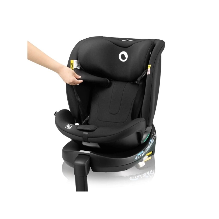 Lionelo - Autostol med base, drejelig NAVY i-Size 40-150 cm sort