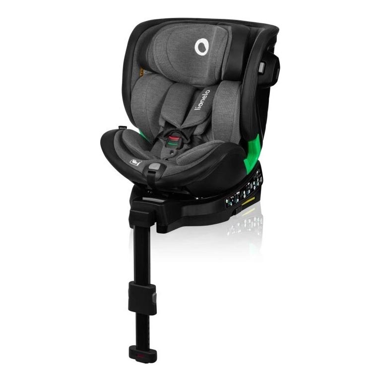 Lionelo - Autostol med base drejeligt HARMONY i-Str. 40-150 cm sort/grå
