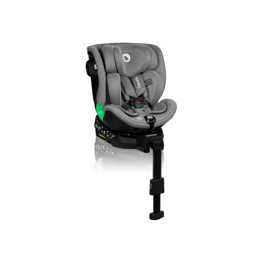Lionelo - Autostol med base drejeligt HARMONY i-Str. 40-150 cm sort/grå