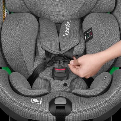 Lionelo - Autostol med base drejeligt HARMONY i-Str. 40-150 cm sort/grå
