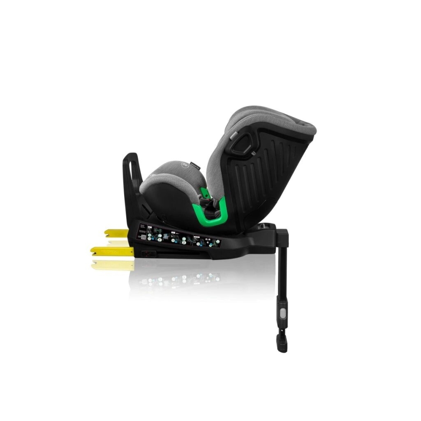 Lionelo - Autostol med base drejeligt HARMONY i-Str. 40-150 cm sort/grå
