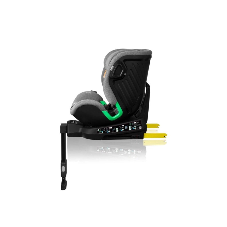 Lionelo - Autostol med base drejeligt HARMONY i-Str. 40-150 cm sort/grå