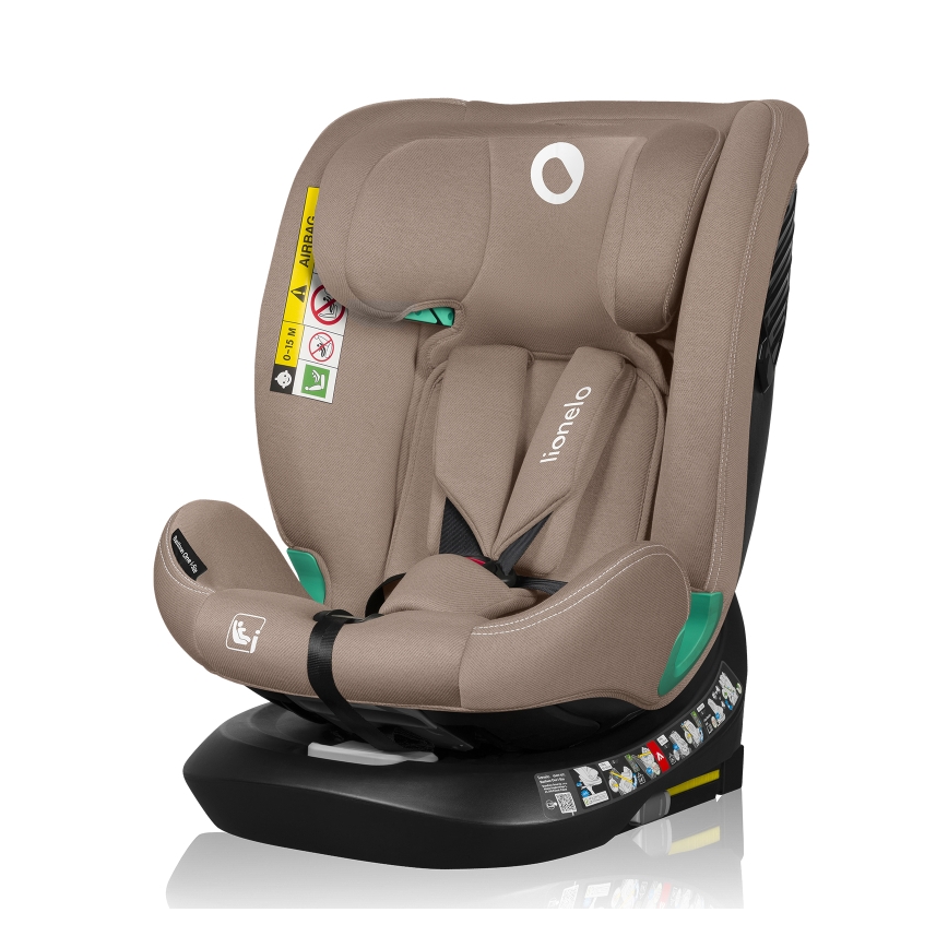 Lionelo - Drejelig autostol med base BASTIAAN ONE i-Size 40-150 cm Beige Sand