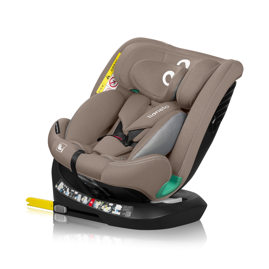 Lionelo - Drejelig autostol med base BASTIAAN ONE i-Size 40-150 cm Beige Sand