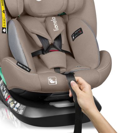 Lionelo - Drejelig autostol med base BASTIAAN ONE i-Size 40-150 cm Beige Sand