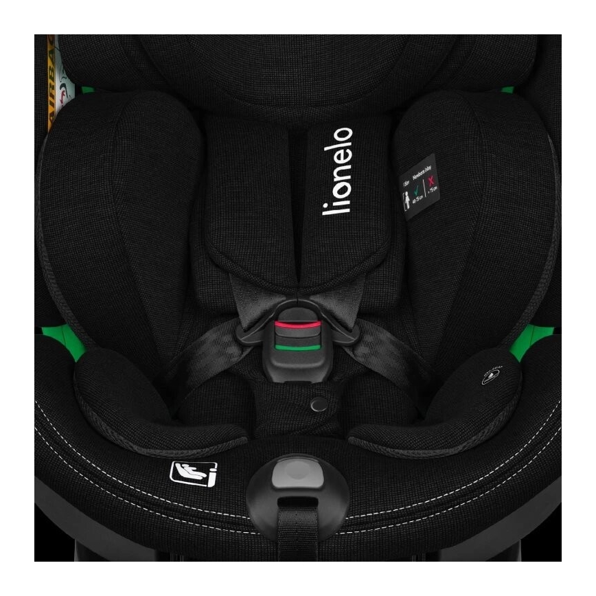 Lionelo - Autostol med base swivel HARMONY i-Str. 40-150 cm sort