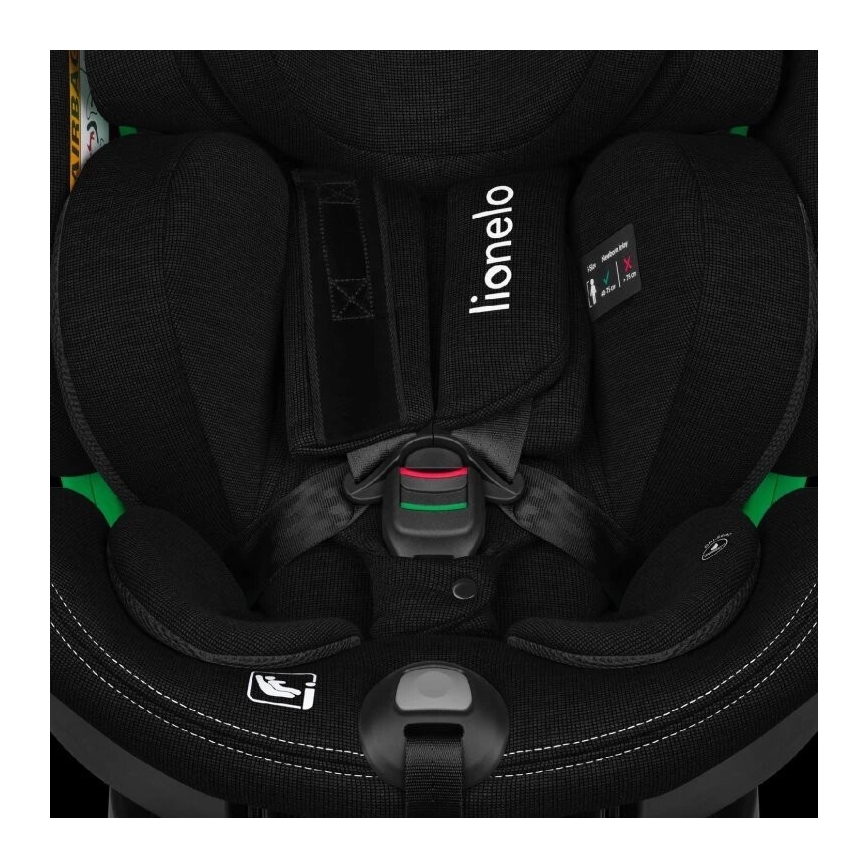 Lionelo - Autostol med base swivel HARMONY i-Str. 40-150 cm sort