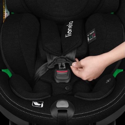 Lionelo - Autostol med base swivel HARMONY i-Str. 40-150 cm sort