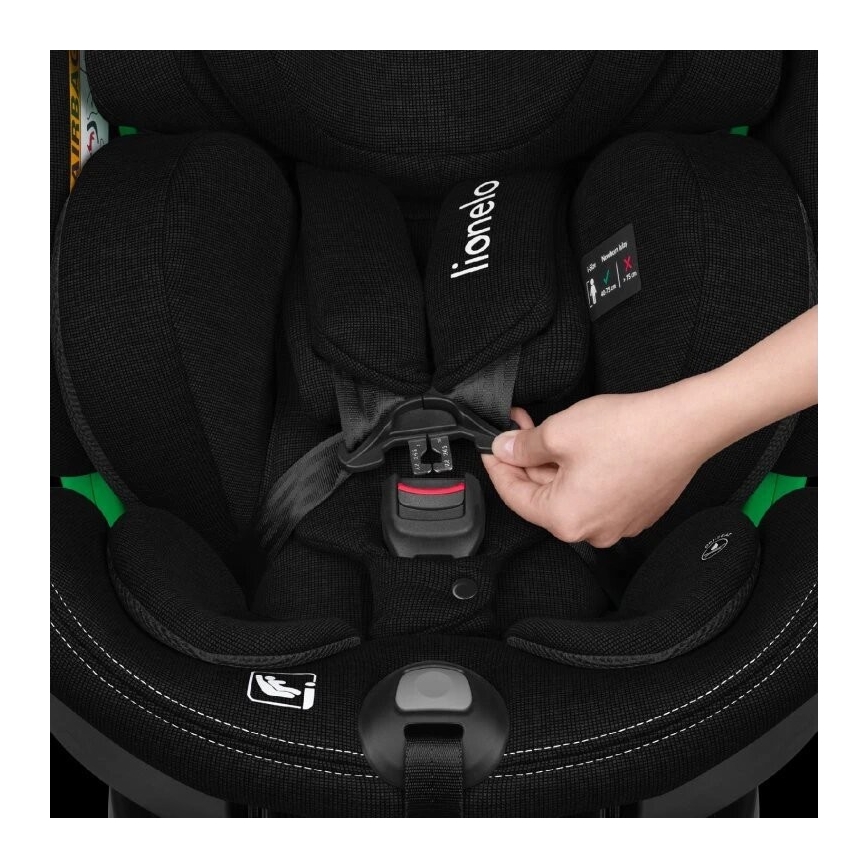 Lionelo - Autostol med base swivel HARMONY i-Str. 40-150 cm sort