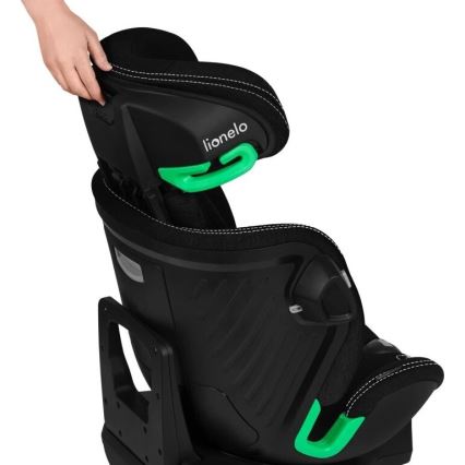 Lionelo - Autostol med base swivel HARMONY i-Str. 40-150 cm sort