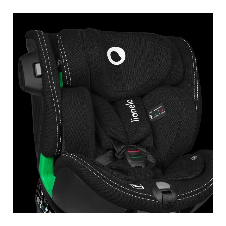 Lionelo - Autostol med base swivel HARMONY i-Str. 40-150 cm sort
