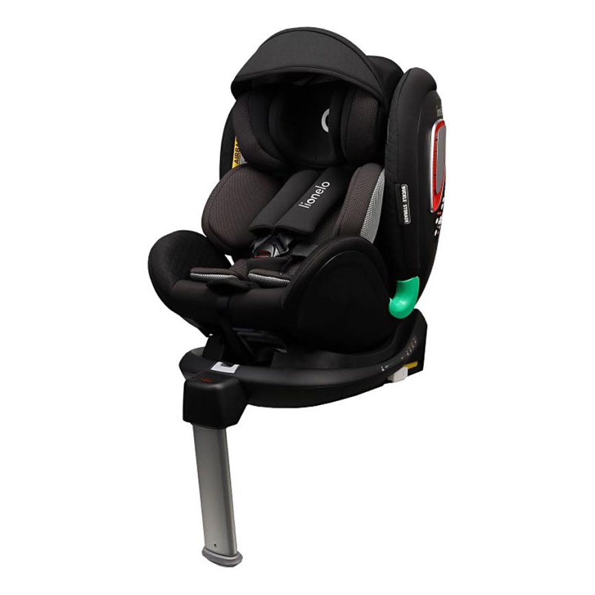 Lionelo - Autostol med drejbar base ANTOON PLUS i-Size 40-105 cm Sort Onyx