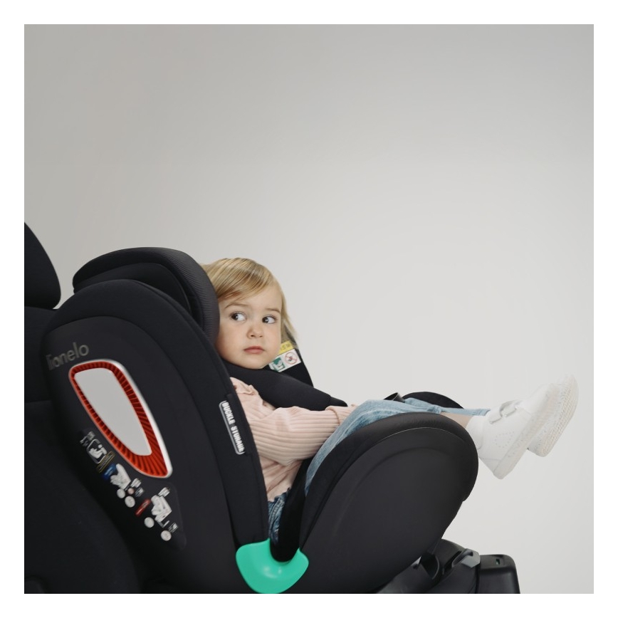 Lionelo - Drejbar autostol med base ANTOON PLUS i-Size 40-105 cm Black Onyx