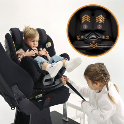 Lionelo - Drejbar autostol med base ANTOON PLUS i-Size 40-105 cm Black Onyx