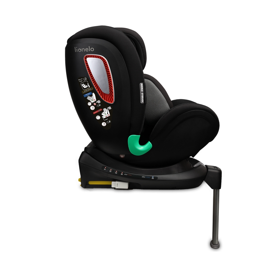 Lionelo - Drejbar autostol med base ANTOON PLUS i-Size 40-105 cm Black Onyx