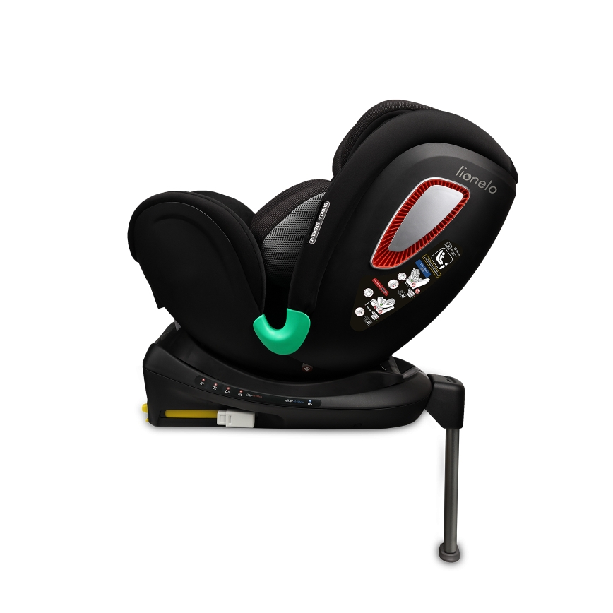Lionelo - Drejbar autostol med base ANTOON PLUS i-Size 40-105 cm Black Onyx