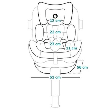 Lionelo - Drejbar autostol med base ANTOON PLUS i-Size 40-105 cm Black Onyx