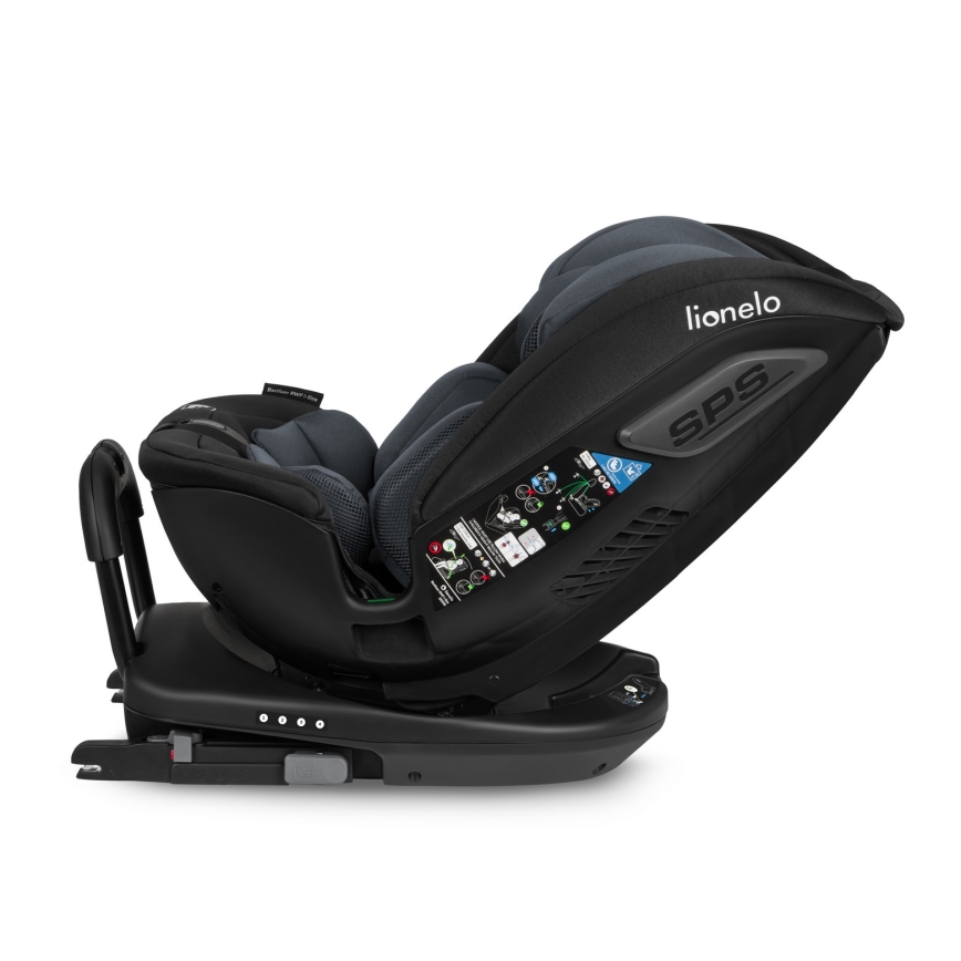 Lionelo - Autostol med drejbar base BASTIAAN i-Size 40-150 cm Grey Stone