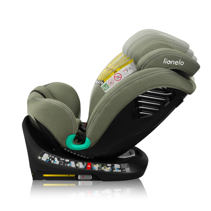 Lionelo - Autostol med drejbar base BASTIAAN ONE i-Size 40-150 cm Olivengrøn