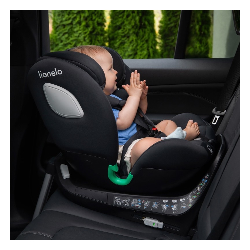 Lionelo - Autostol med drejbar base BRAAM i-Size 40-150 cm Sort Carbon