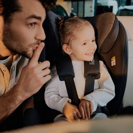 Lionelo - Autostol med drejbar base HARPER i-Size 76-150 cm Sort Carbon