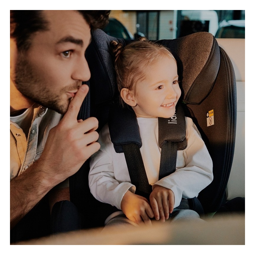 Lionelo - Autostol med drejbar base HARPER i-Size 76-150 cm Sort Carbon