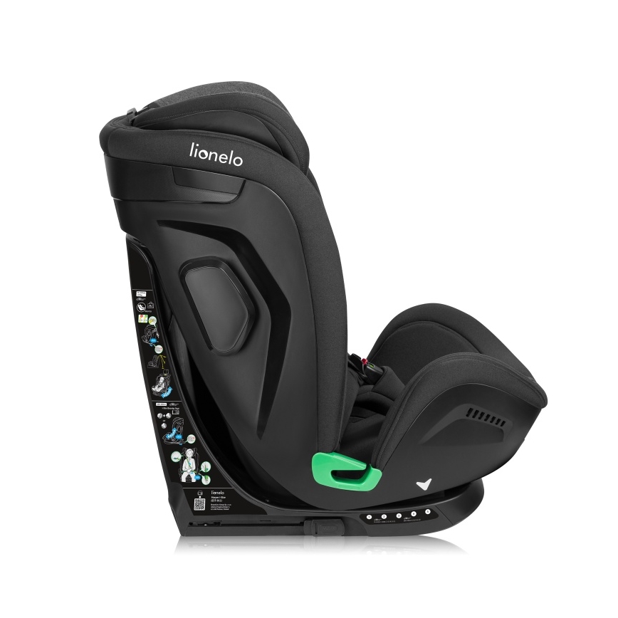 Lionelo - Autostol med drejbar base HARPER i-Size 76-150 cm Sort Carbon