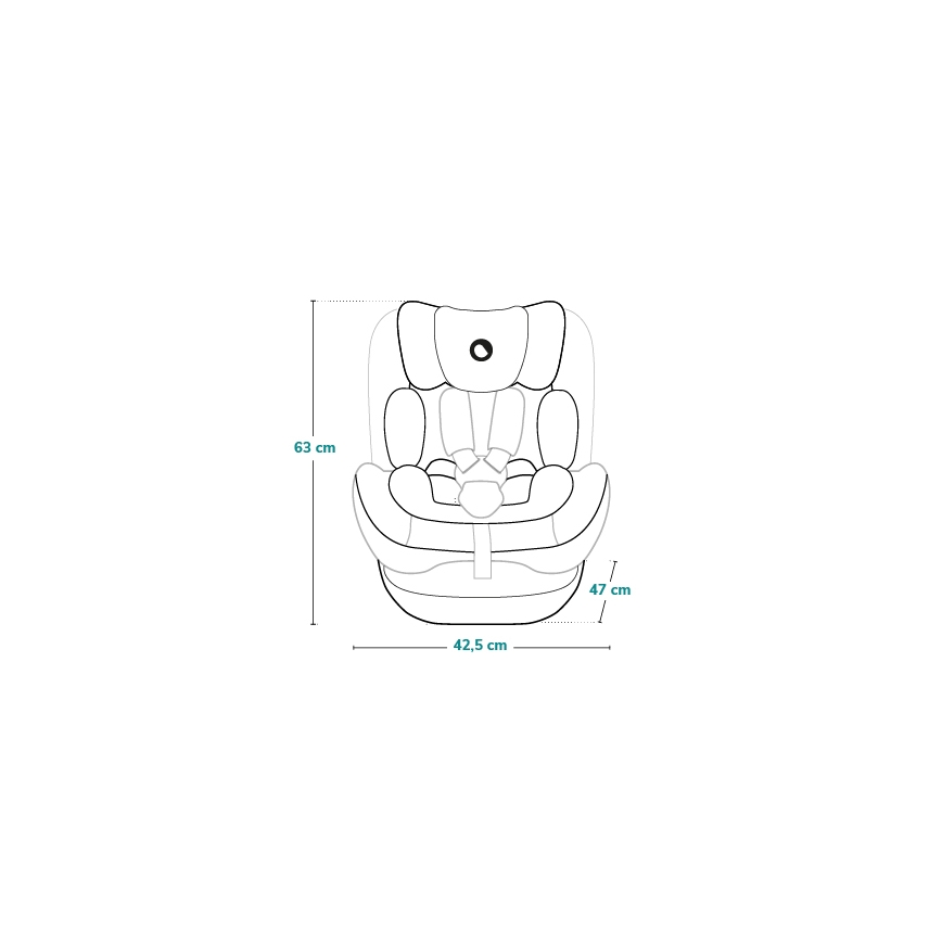 Lionelo - Autostol med drejbar base HARPER i-Size 76-150 cm Sort Carbon